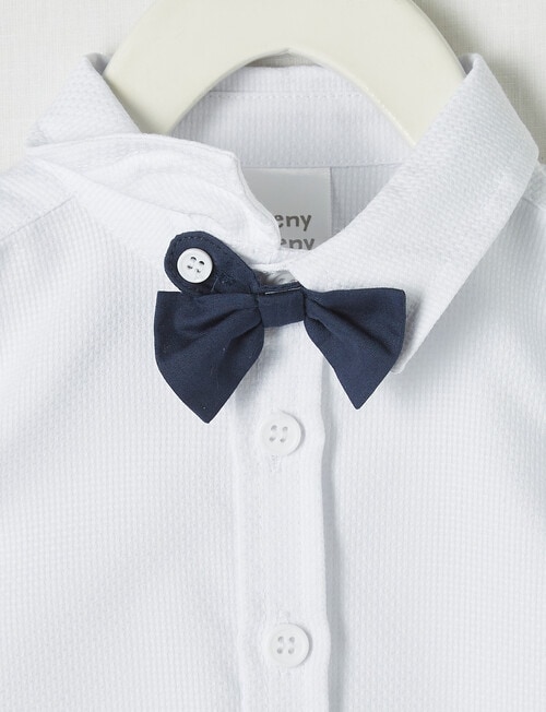 Teeny Weeny All Dressed Up Formal Bowtie Shirt, White product photo View 03 L