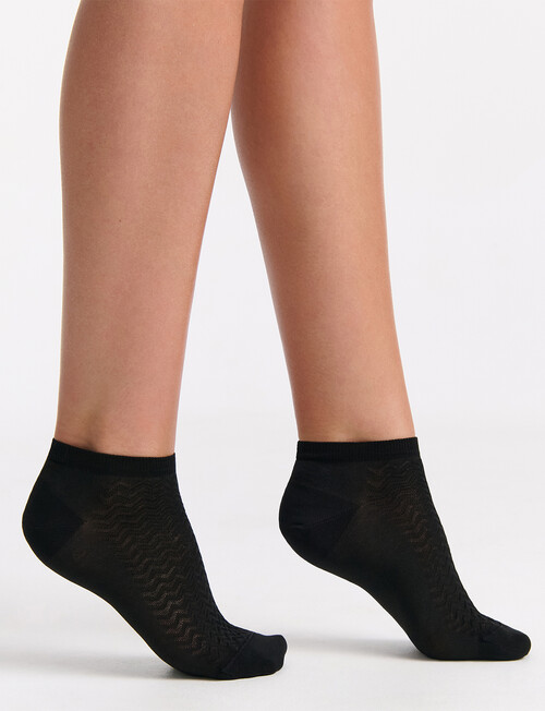 Levante Mercerised Cotton Low Cut Sock, 2-Pack, Bianco & Nero product photo View 06 L