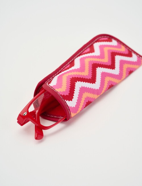 Zoom Horn Rimmed Reading Glasses, Red product photo View 04 L