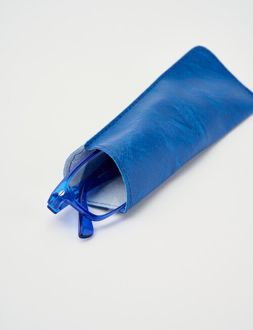 Zoom Horn Rimmed Reading Glasses, Cobalt product photo View 04 L