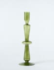 Home Fusion Glass Candle Stick Holder, Olive product photo