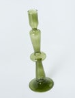 Home Fusion Glass Candle Stick Holder, Olive product photo View 03 S