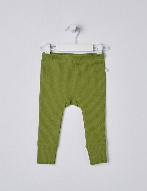 Teeny Weeny Rib Pants, Frog Green product photo