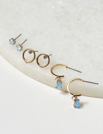 Earsense Opal Trio Earrings, Gold product photo