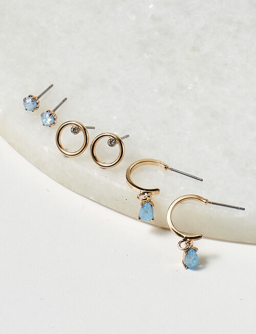 Earsense Opal Trio Earrings, Gold product photo