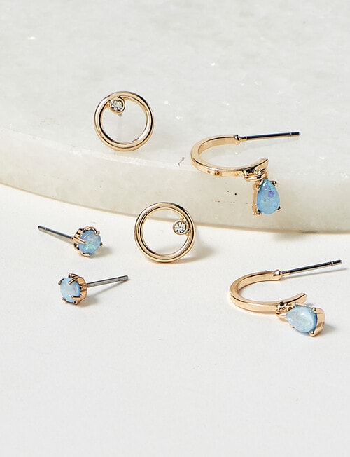 Earsense Opal Trio Earrings, Gold product photo View 02 L