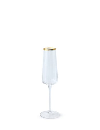 Momento Glint Flute Glass, Double Gold Rim product photo