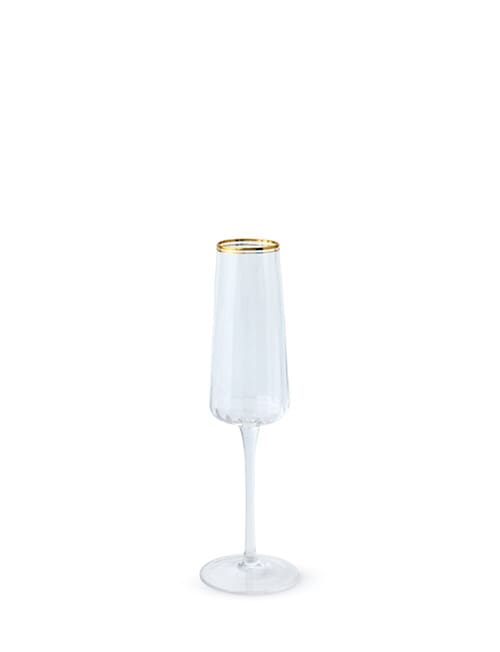 Momento Glint Flute Glass, Double Gold Rim product photo