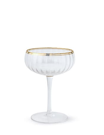 Momento Glint Champagne Saucer, Double Gold Rim product photo