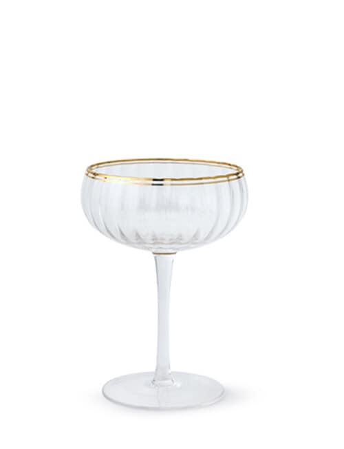 Momento Glint Champagne Saucer, Double Gold Rim product photo