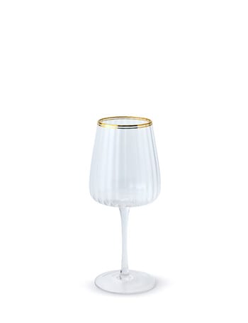 Momento Glint Wine Glass, Double Gold Rim product photo
