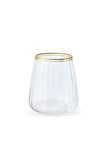 Momento Glint Stemless Wine Glass, Double Gold Rim product photo