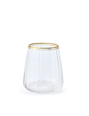 Momento Glint Stemless Wine Glass, Double Gold Rim product photo
