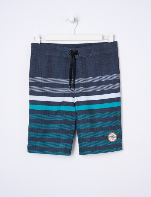 Wavetribe Stripe Board Short, Charcoal product photo