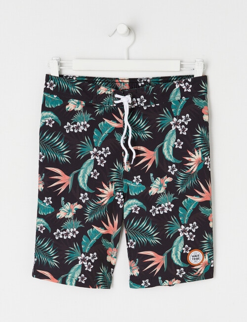Wavetribe Tropical Board Short, Black product photo