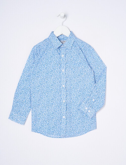 High Street Little Boys Floral Long Sleeve Shirt, Blue product photo