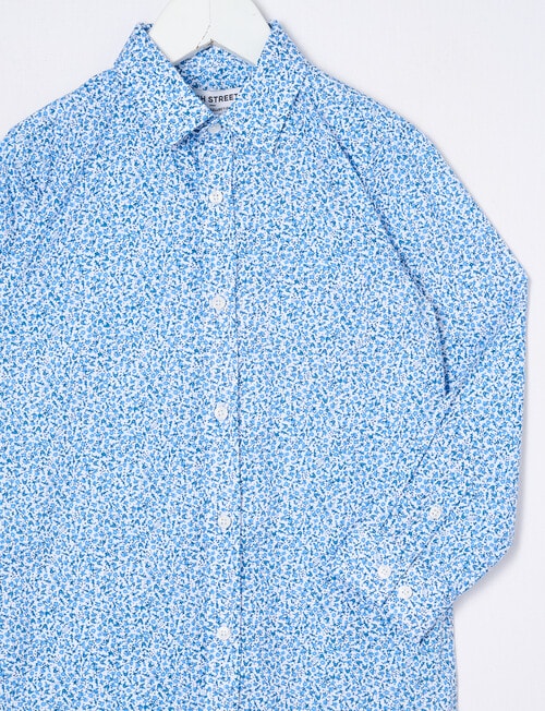 High Street Little Boys Floral Long Sleeve Shirt, Blue product photo View 02 L