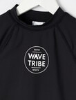 Wavetribe Short Sleeve Rash Top, Black product photo View 02 S