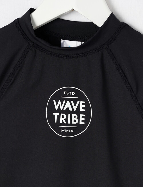 Wavetribe Short Sleeve Rash Top, Black product photo View 02 L