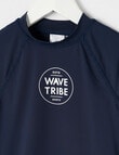Wavetribe Short Sleeve Rash Top, Navy product photo View 02 S