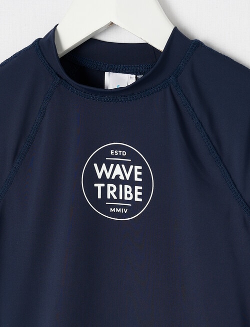 Wavetribe Short Sleeve Rash Top, Navy product photo View 02 L