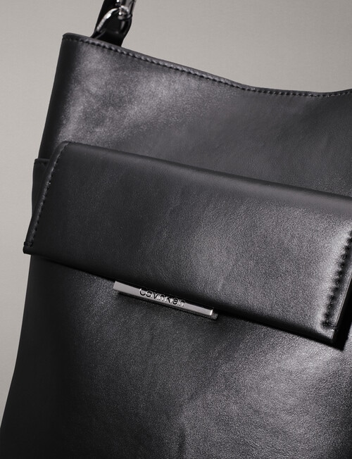 Calvin Klein Linear Medium Bucket Bag, CK Black product photo View 03 L