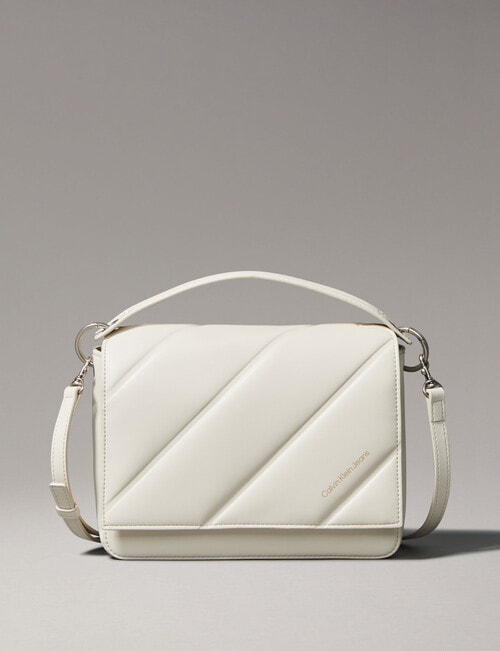 Calvin Klein Quilted Boxy Flap Crossbody Bag, Eggshell product photo