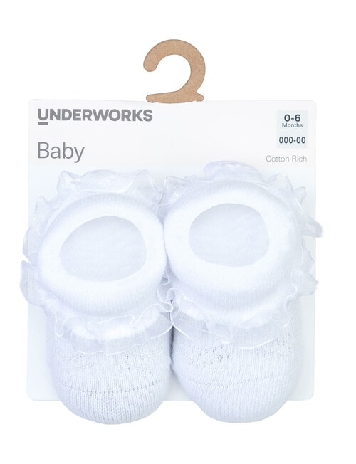 Underworks Pointelle Frill Socks, 1-Pack, White product photo View 02 L
