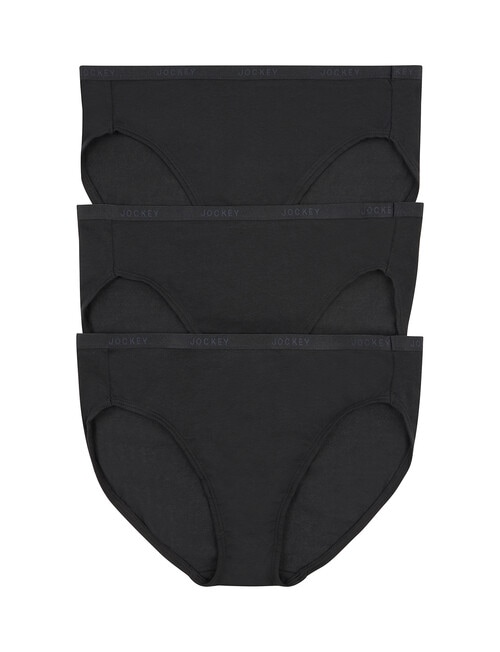 Jockey Woman Every Day Value Hi Cut Brief, 3-Pack, Black, 8-22 product photo