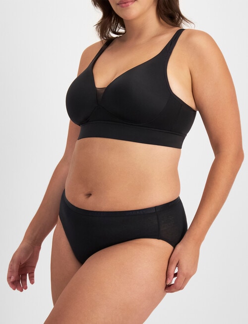 Jockey Woman Every Day Value Hi Cut Brief, 3-Pack, Black, 8-22 product photo View 04 L