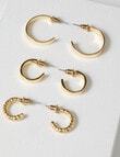 Whistle Accessories Huggie Earring Set, 3-Pack, Gold Plated product photo View 03 S