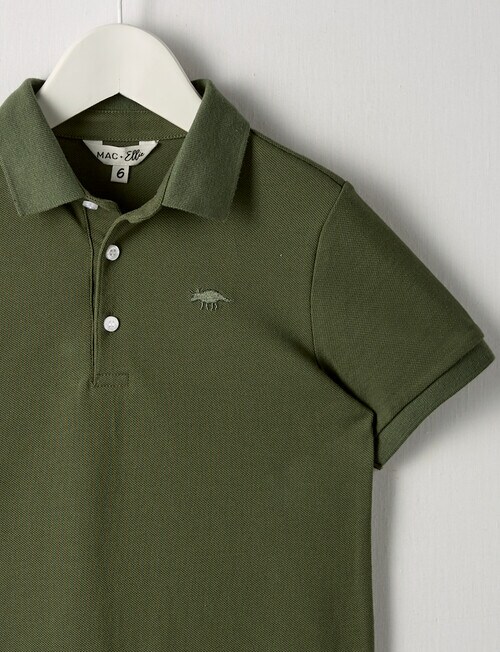 Mac & Ellie Short Sleeve Polo Shirt, Olive product photo View 02 L