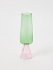 CinCin Mala Flute Glass, Green & Pink product photo