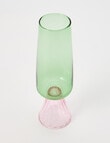 CinCin Mala Flute Glass, Green & Pink product photo View 02 S