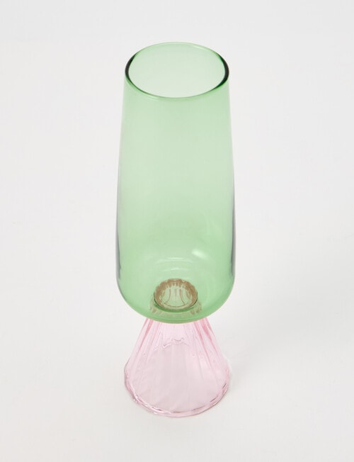 CinCin Mala Flute Glass, Green & Pink product photo View 02 L