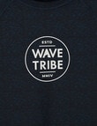 Wavetribe Logo Short Sleeve Rash Top, Navy Marle product photo View 02 S