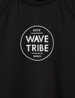 Wavetribe Logo Short Sleeve Rash Top, Black product photo View 02 S