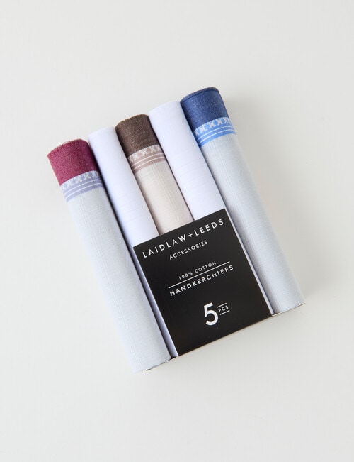 Laidlaw + Leeds Hankies, 5-Pack, White product photo