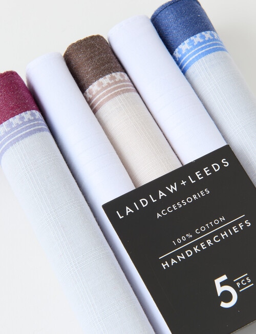 Laidlaw + Leeds Hankies, 5-Pack, White product photo View 02 L