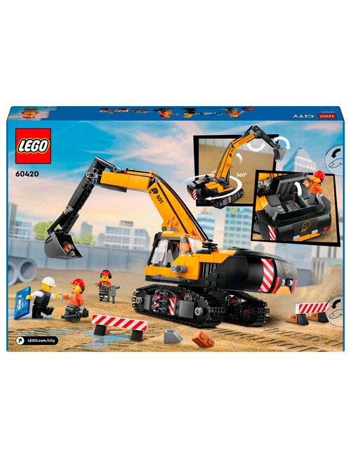 LEGO City Yellow Construction Excavator, 60420 product photo View 09 L