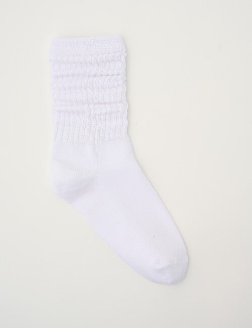 Simon De Winter Girls Slouch Sock, White, 8-16 product photo