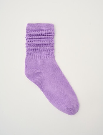 Simon De Winter Girls Slouch Sock, Lilac, 8-16 product photo