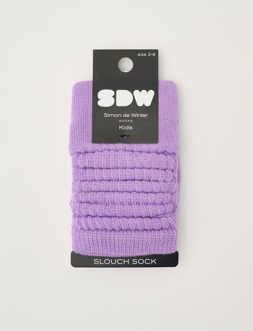 Simon De Winter Girls Slouch Sock, Lilac, 8-16 product photo View 02 L