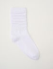 Simon De Winter Girls Slouch Sock, White, 8-16 product photo
