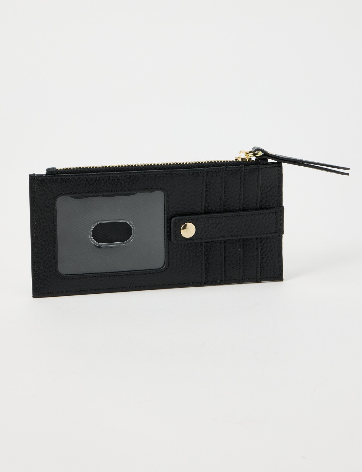 Boston + Bailey Leather Card Holder Large Wallet, Black - Wallets