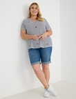 Denim Republic Curve Knee Length Shorts, Mid Wash product photo View 03 S