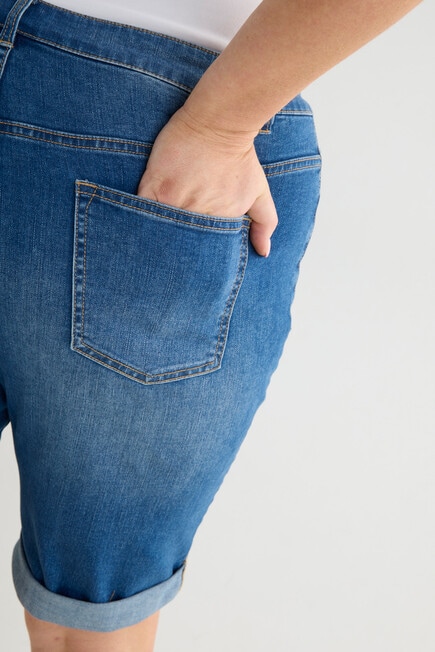 Denim Republic Curve Knee Length Shorts, Mid Wash product photo View 04 L