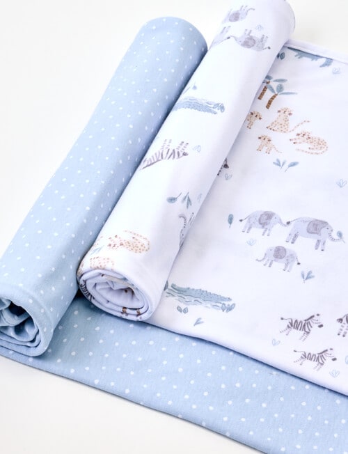 Living Textiles Watercolour Safari Jersey Wrap, 2-Pack product photo View 02 L