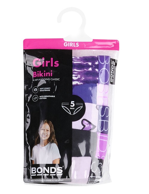 Bonds Multipack Bikini Brief, 5-Pack, Frequency Hearts, 2-16 product photo View 03 L