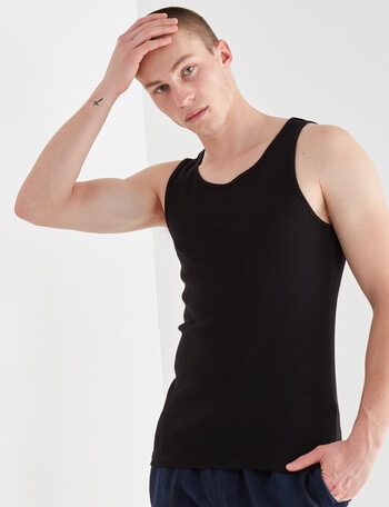 Tarnish Ribbed Singlet, Black product photo
